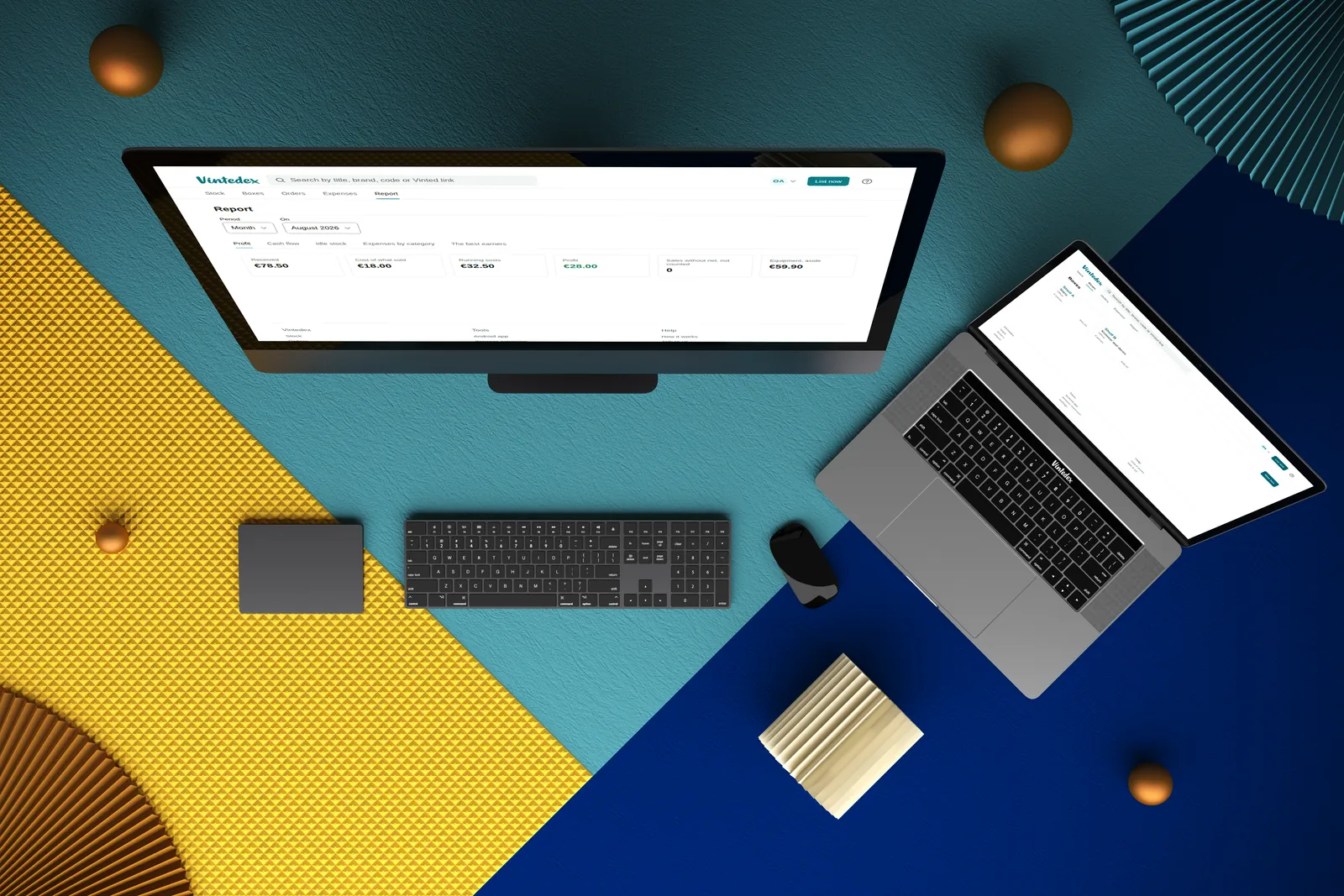 O fecho do mês da Vintedex no computador